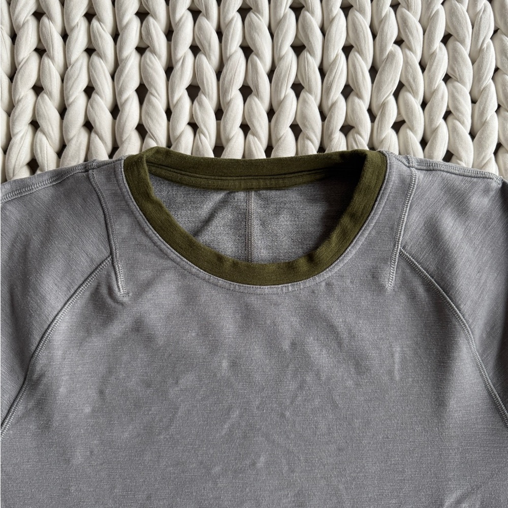 Lululemon City Sweat Crew Pullover - Vapor & Olive Green - Mens Large NWOT - Picture 3 of 7